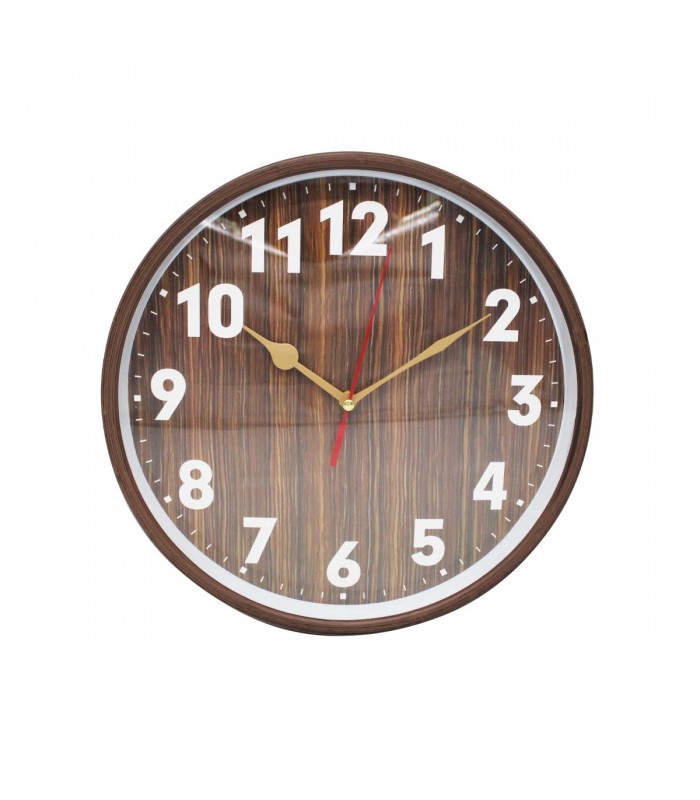 RELOJ D/PARED 30CM J24523 REDONDO MARRON