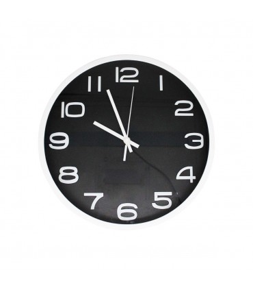 RELOJ D/PARED 30CM J24499 BORDE NEGRO