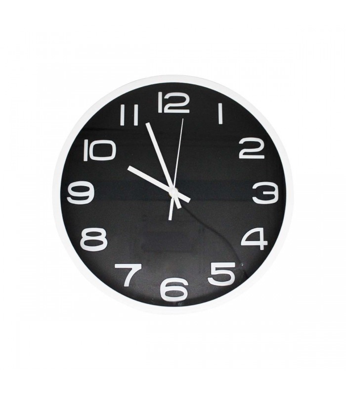 RELOJ D/PARED 30CM J24499 BORDE NEGRO