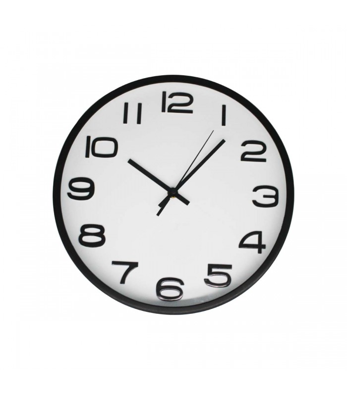 RELOJ D/PARED 30CM J24499 BORDE NEGRO