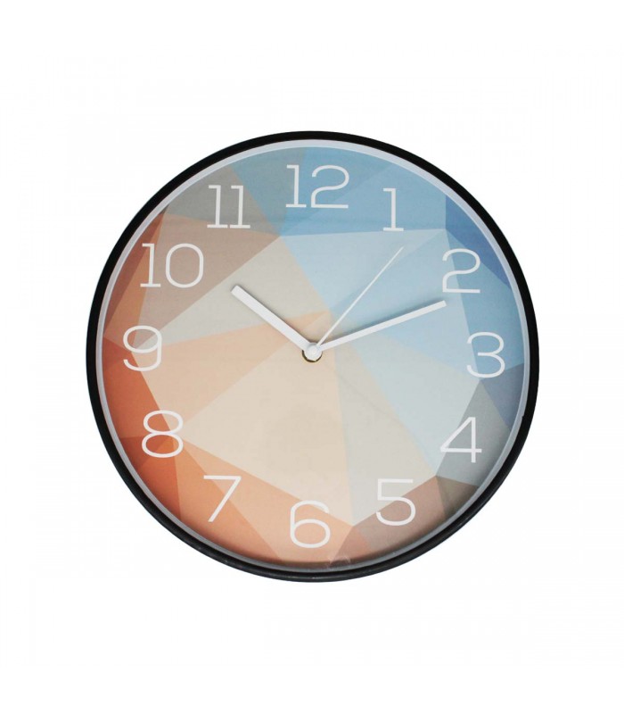 RELOJ D/PARED 30CM J24521 REDONDO BORDE NEGRO