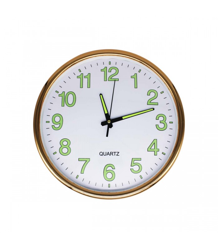 RELOJ D/PARED 35CM J24513 REDONDO NEON DORADO