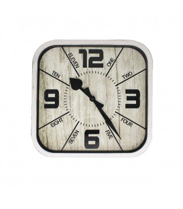 RELOJ D/PARED 28CM J24536 CUADRADO VINTAGE