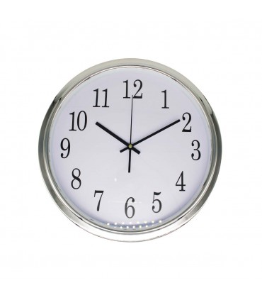 RELOJ D/PARED 40CM J24492 BORDE PLATA