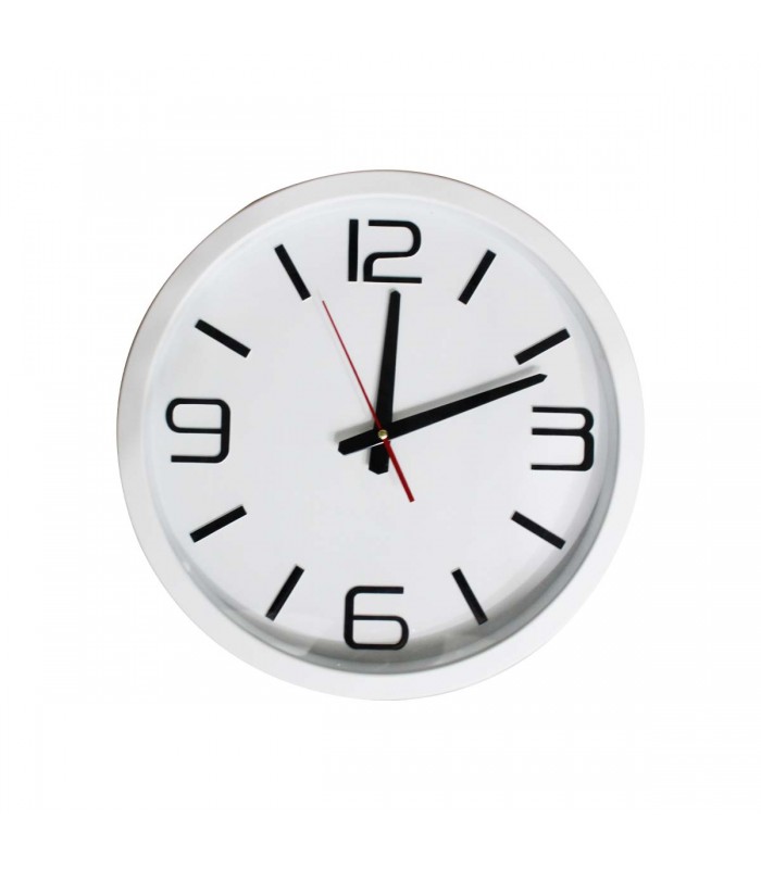 RELOJ D/PARED 40CM J24534 REDONDO BLANCO