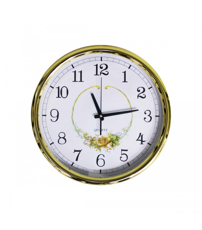 RELOJ D/PARED 40CM J24515 REDONDO FLOR
