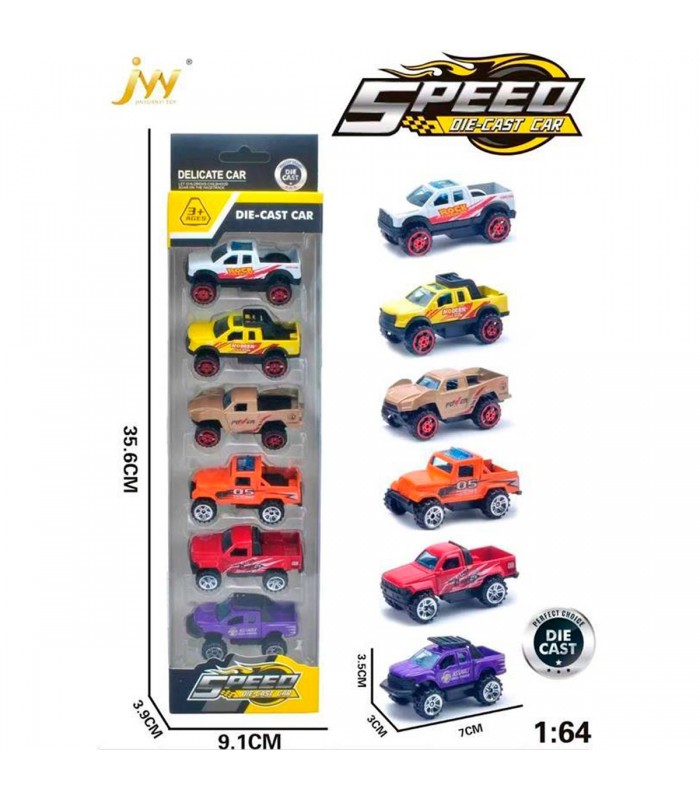 AUTO COLECION 6PCS 2024-1B SPEED DIE-CAST