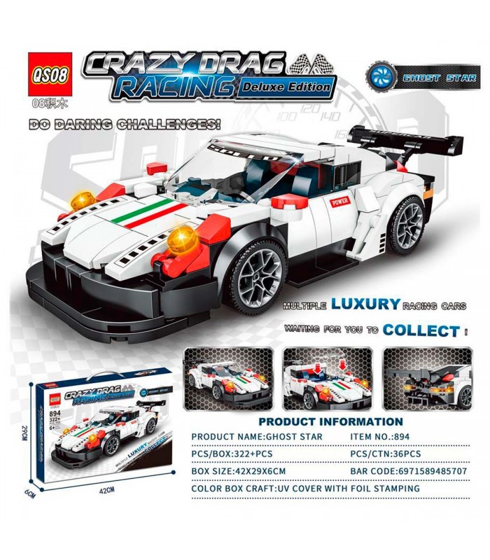 CJ.JUEGO DIDACTICO 322PCS 894 AUTO CRAZY DRAG