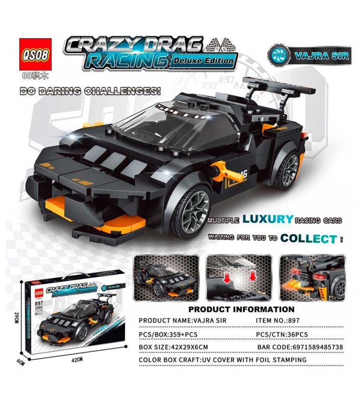 CJ.JUEGO DIDACTICO 359PCS 897 AUTO CRAZY DRAG