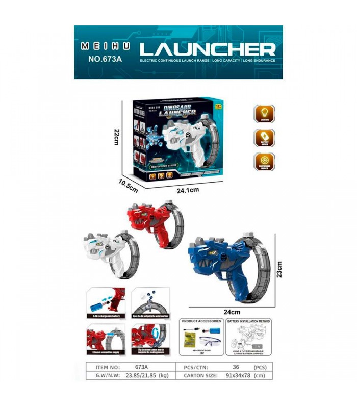 CJ.PISTOLA HIDROGEL REC.673A DINOSAUR