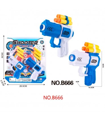 CART.PISTOLA C/DARDO 2PCS B666 SHOOTER