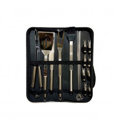 BOLSA KIT P/ASADO 18PCS CABO METAL J26375