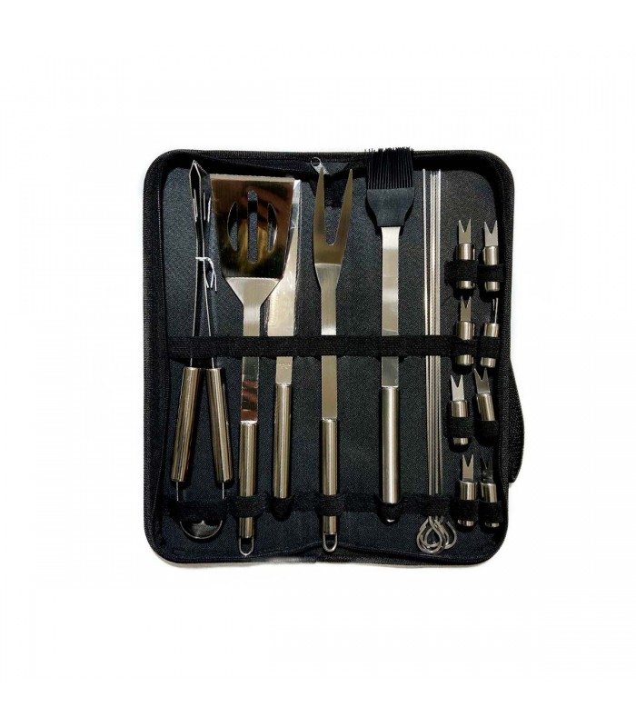 BOLSA KIT P/ASADO 18PCS CABO METAL J26375