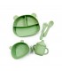 SAC.PLATO C/CUBIERTO SILICONE 6PCS