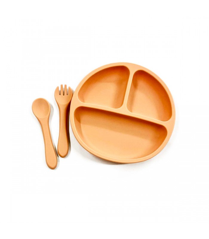 SAC.PLATO C/CUBIERTO SILICONE 3PCS