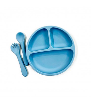 SAC.PLATO C/CUBIERTO SILICONE 3PCS