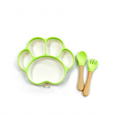 SAC.PLATO C/CUBIERTO SILICONE 3PCS J27254