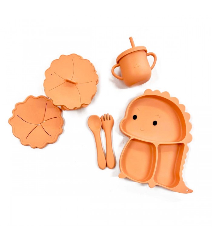 SAC.PLATO C/CUBIERTO SILICONE 9PCS