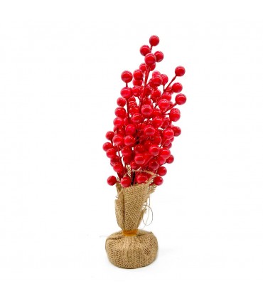 ARBOLITO NAV.30CM FRUTOS ROJOS ARPILLERA