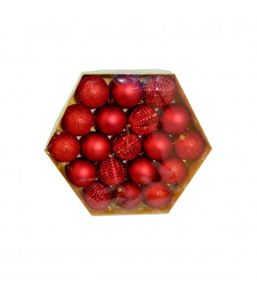 ADORNO PELOTA NAV.19PCS ROJO