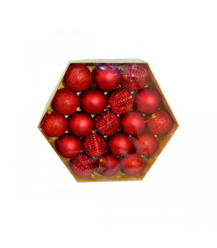 ADORNO PELOTA NAV.19PCS ROJO