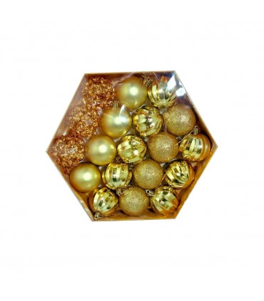 CJ.ADORNO PELOTA NAV.19PCS DORADO