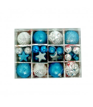 CJ.ADORNO PELOTA NAV.36PCS AZUL/PLATA J26400
