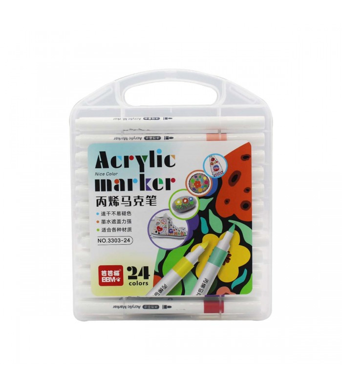 MALETA MARCADOR ACRILICO 24PCS J26458/3303-24