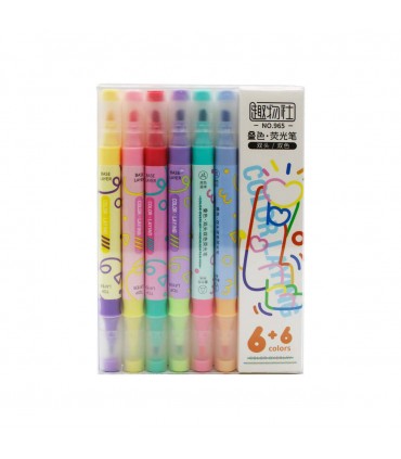 PINCEL MARCADOR DOBLE PUNTA 12PCS J26463/965