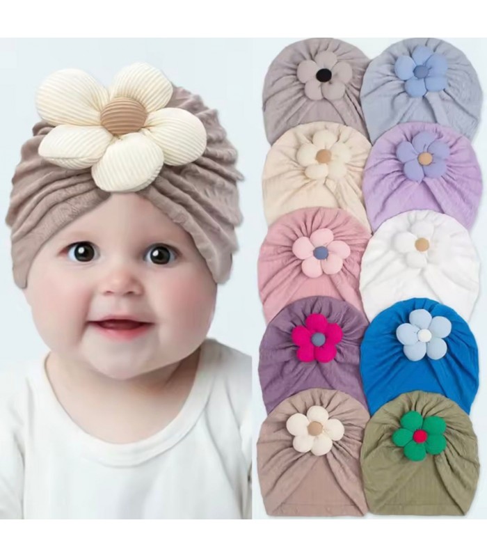 GORRA PARA BEBE CON FLOR J26293