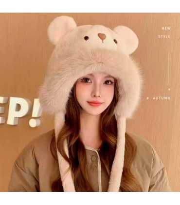 GORRA C/BUFANDA OSO PELUDO POMPOM J27741