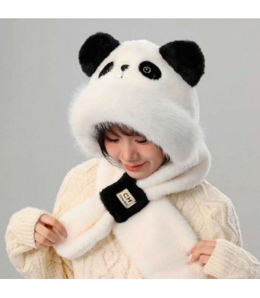 GORRA C/BUFANDA PANDA PELUDO J27740