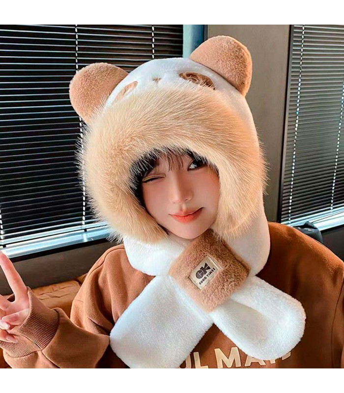 GORRA C/BUFANDA PANDA PELUDO J27740