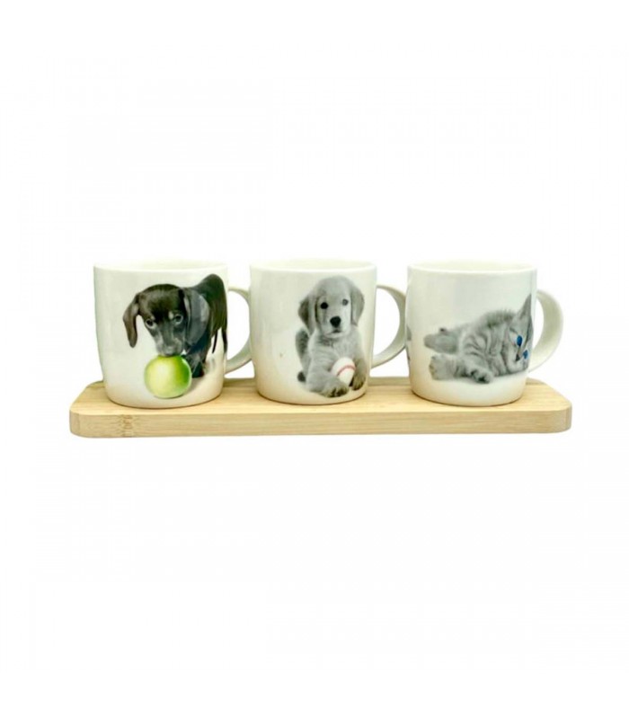 TAZA D/PORCELANA GATO/PERRO J25003