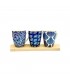 TAZA D/PORCELANA HOJAS AZUL J25005