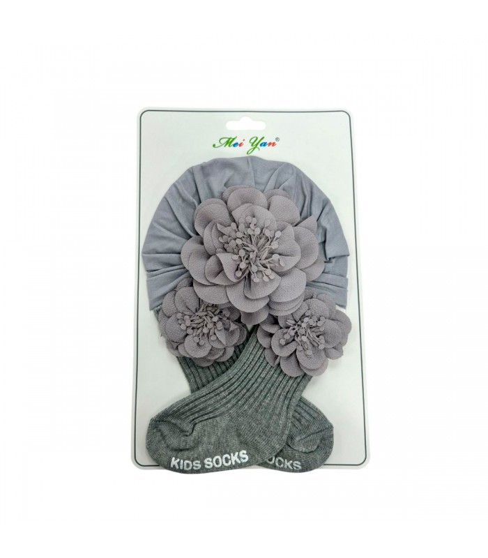 GORRA CON MEDIA P/BEBE C/FLOR J26280
