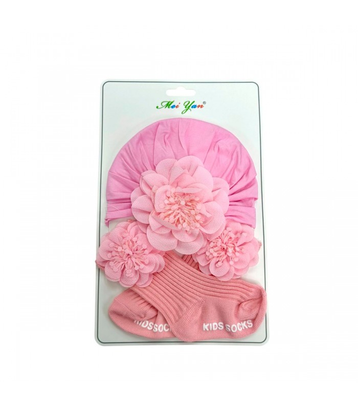 GORRA CON MEDIA P/BEBE C/FLOR J26280