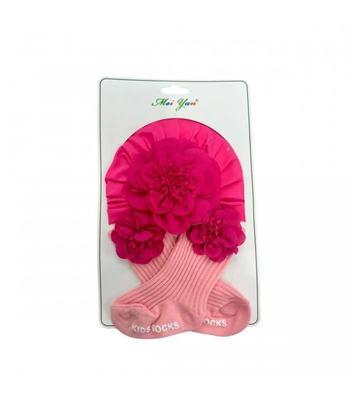 GORRA CON MEDIA P/BEBE C/FLOR J26280