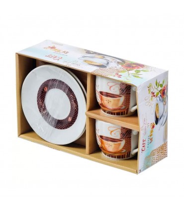 JG.D/TAZA C/2PCS COFFEE J22143 7.2X6.5CM