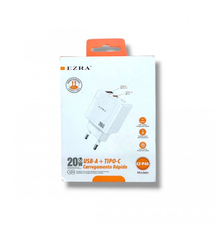 CARGADOR EZRA USB+TIPO C 20W EZ-P48