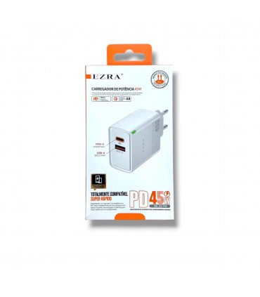 CARGADOR EZRA USB+TIPO C 45W 3.0 EZ-P49