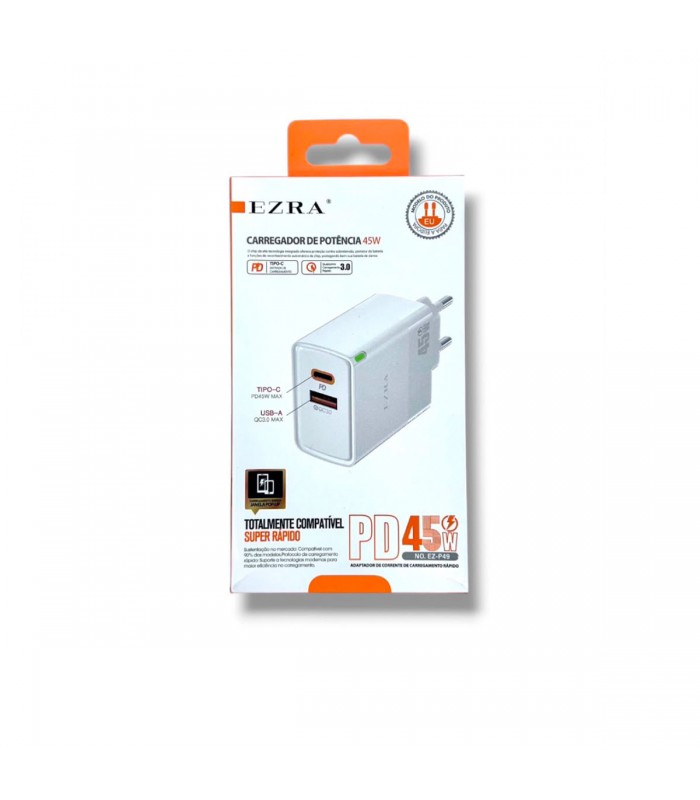 CARGADOR EZRA USB+TIPO C 45W 3.0 EZ-P49