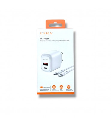 CARGADOR EZRA USB+TIPOC 22.5W 1MTR EZ-P16