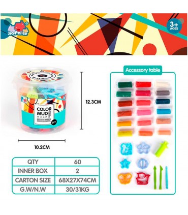 POTE MASA D/MODELAR MED.28PCS 5838-88 COLOR MUD