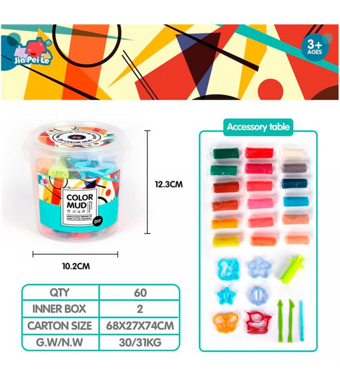 POTE MASA D/MODELAR MED.28PCS 5838-88 COLOR MUD