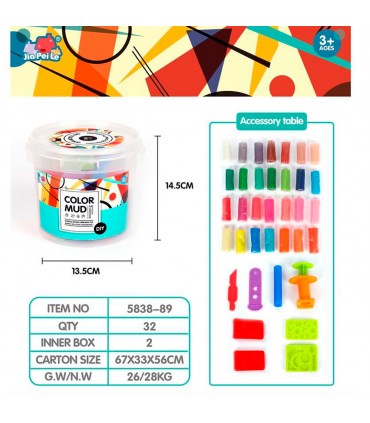 POTE MASA D/MODELAR GDE.36PCS 5838-89 COLOR MUD