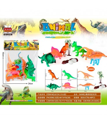 SAC.DINOSAURIO C/HUEVO GDE.6PCS 6154