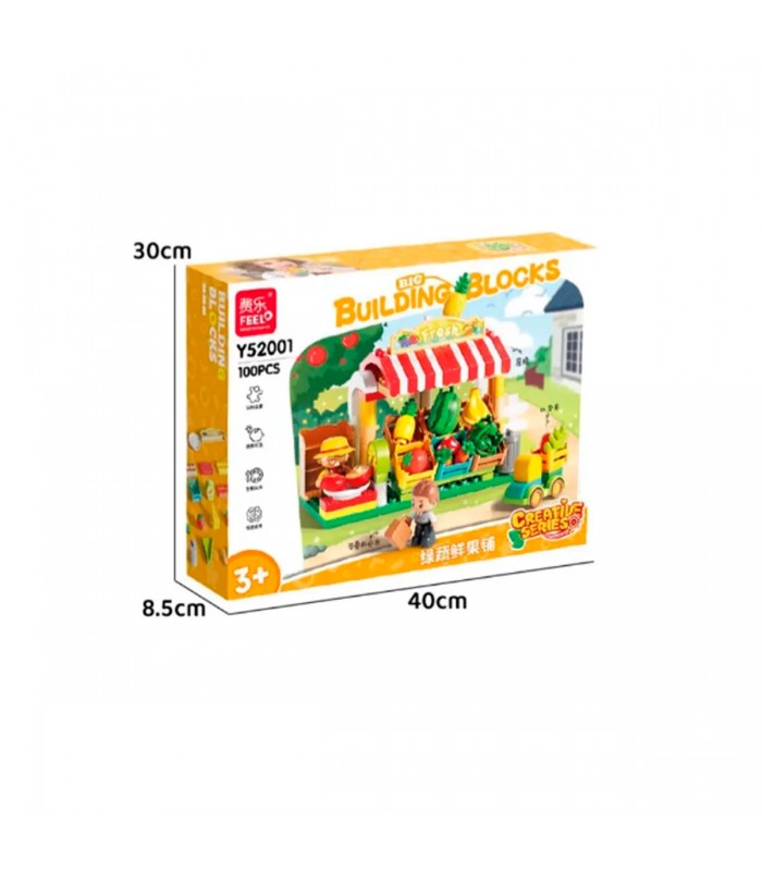 JGO.DIDACTICO BLOCKS 100PCS FRUTAS FL52001