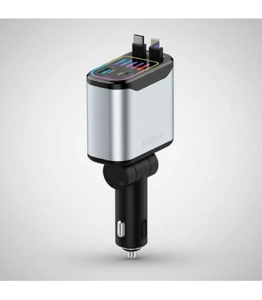 CARGADOR P/AUTO CR76 4EN1 USB+TYPEC+IOS