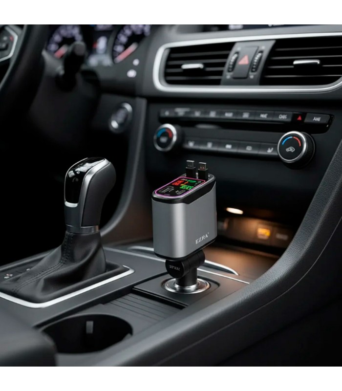 CARGADOR P/AUTO CR76 4EN1 USB+TYPEC+IOS